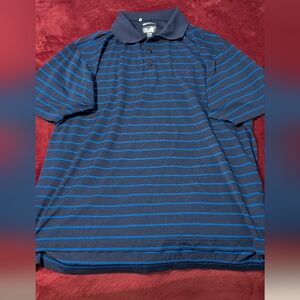 Men's Blue Striped Polo Shirt